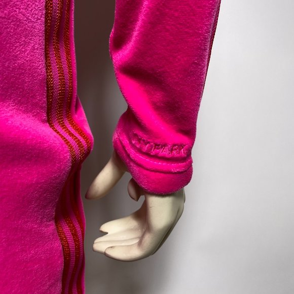 ADIDAS x IVY PARK Pink Velour Dress 'Heart Drop' - Picture 8 of 10